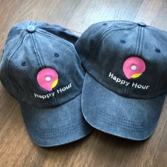 Accessories - Day Drink Happy Hour Gray Hat Duo Resizable